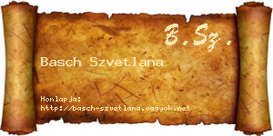 Basch Szvetlana névjegykártya